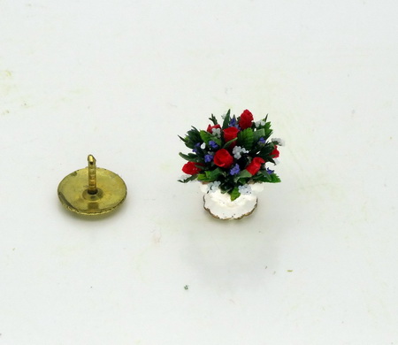 24th Scale Miniature Dollhouse Rose Bowl - Click Image to Close